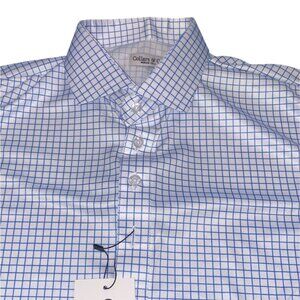 NWT Collars & Co Men's Sz MT M-TALL Dress Collar Polo Shirt Thin Blue Check
